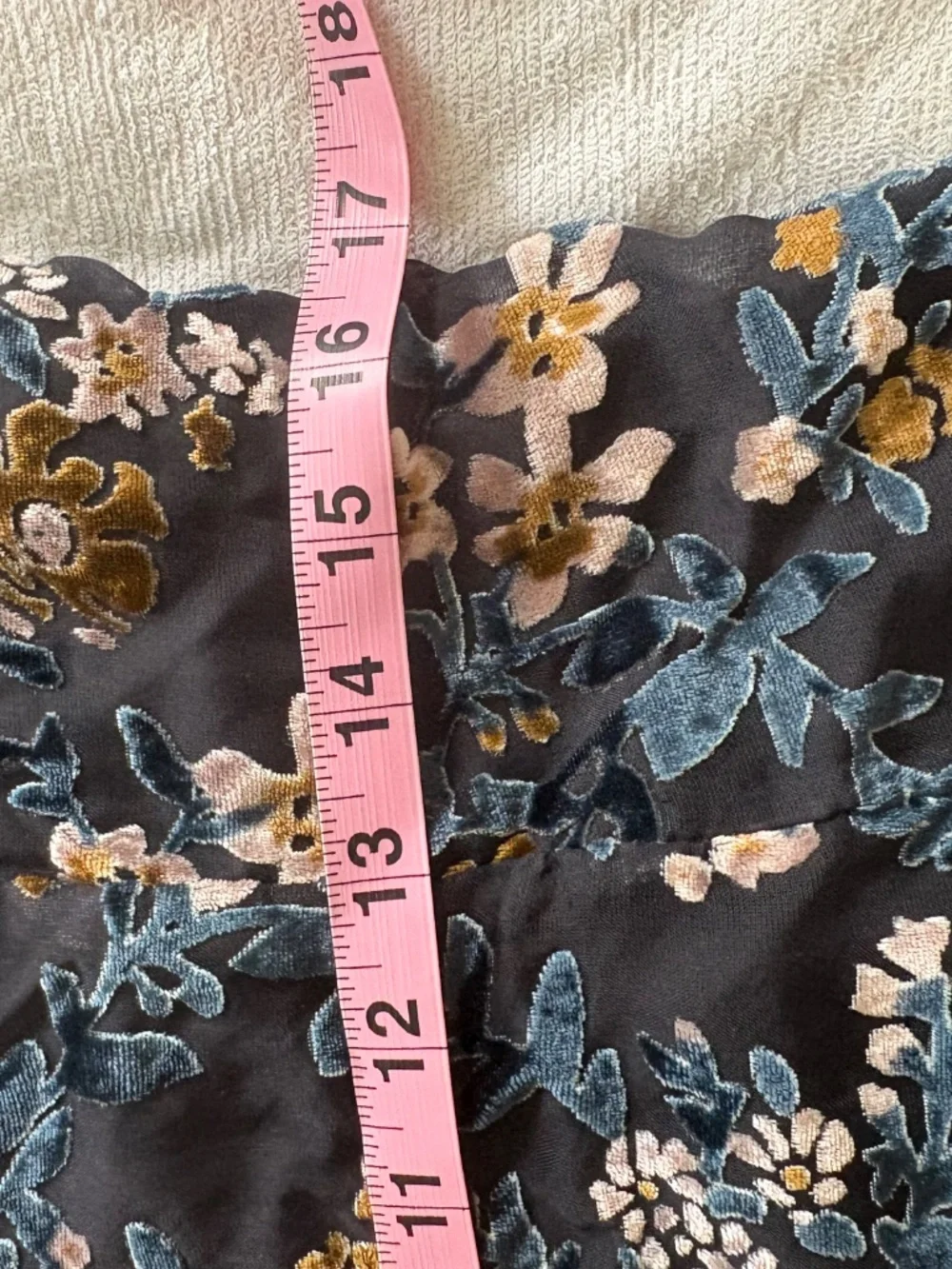 Lulus Evenings with You Dark Teal Floral Velvet Asymmetrical Dress XL Whimsigoth - Picture 9 of 11
